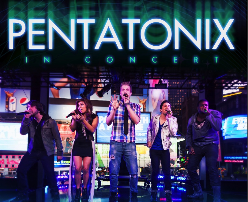 We want to the concert. Pentatonix Holiday around the World poster.