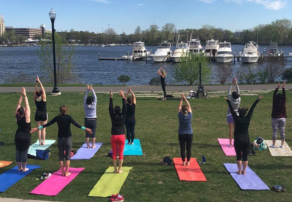 Yoga in The Park at Assembly Row 07 20 19