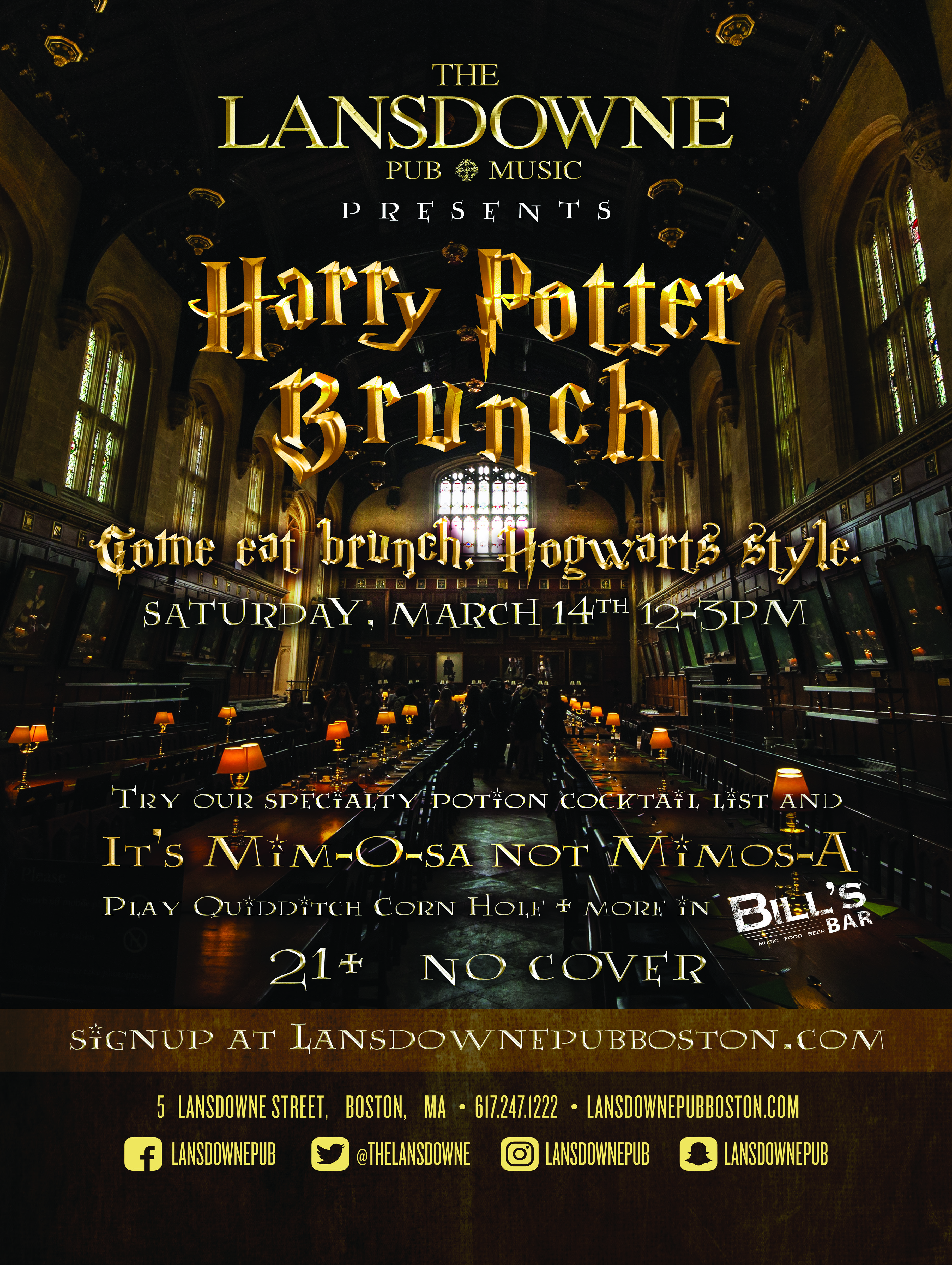 Harry Potter Brunch at Lansdowne Pub [03/07/20]